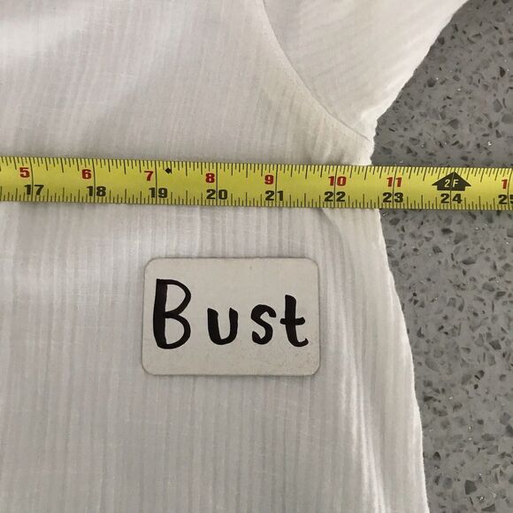 J Crew White Striped Longline Collared 100% Cotton Tunic Top Shirt Neutral L - Picture 8 of 10